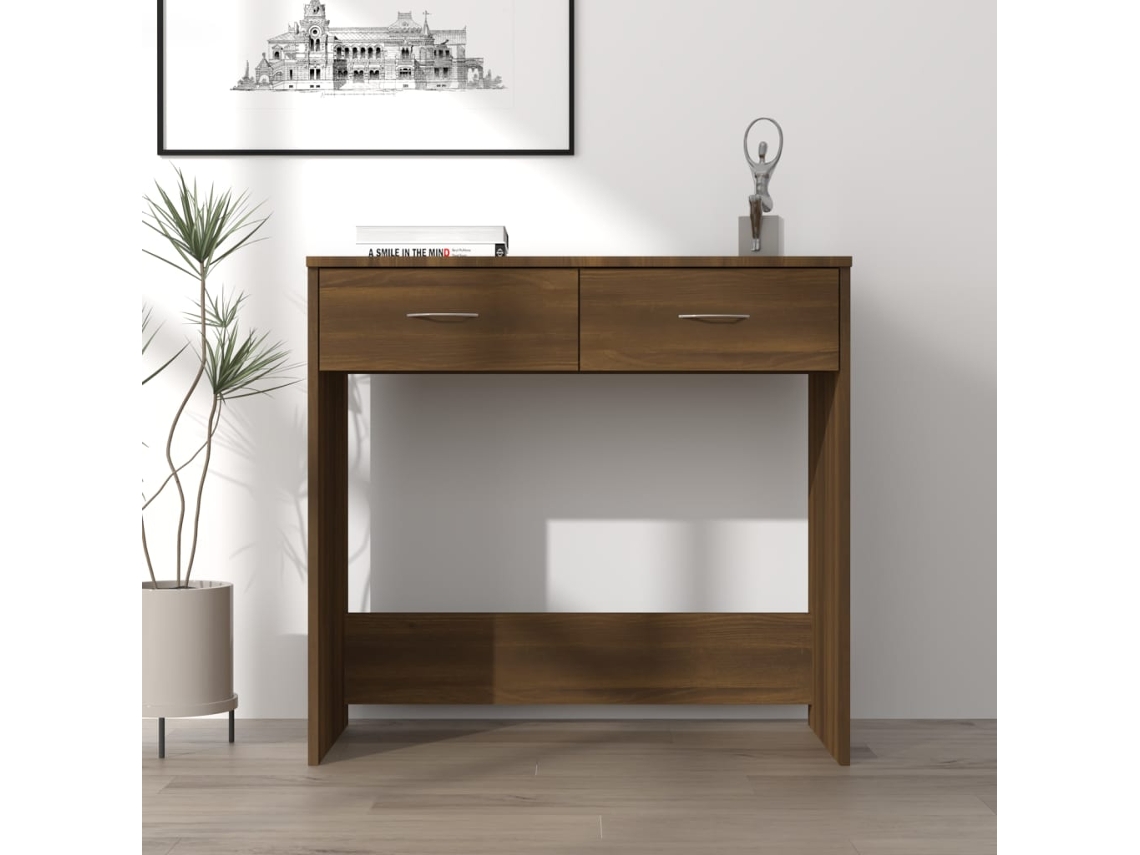 Escritorio | Mesa | Escritorio 80x40x75 cm Derivados de madera Roble marrón