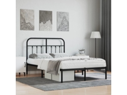 Estructura Cama Sin Colchón Con Cabecero Metal Negro 120x190 Cm