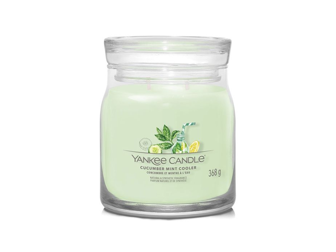 Vela perfumada Yankee Candle Cooler con pepino y menta, cera de soja, 567 g, duración de 35 a 50 horas