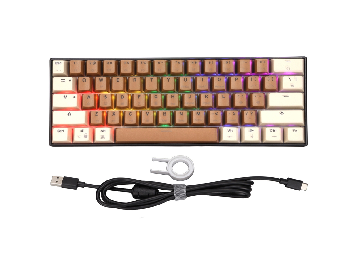 Baoj-2026teclado Mecânico Com 61 Teclas, Switch Azul, Resposta Rápida, Com Fio Para Windows, Android E Ios