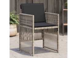 Sillas de jardín con cojines, 4 unidades, mimbre sintético gris claro, Dkd Home Decor