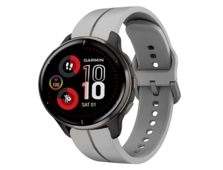 Correa de reloj inteligente para Garmin Venu 2 Plus de silicona con bucle de 20 mm (gris)