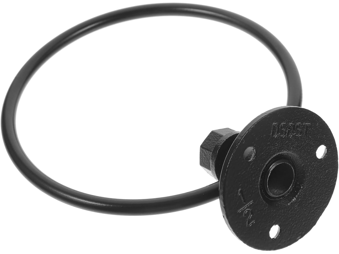 Toallero de pared de hierro negro estilo retro para baño con secado rápido. Gokoco