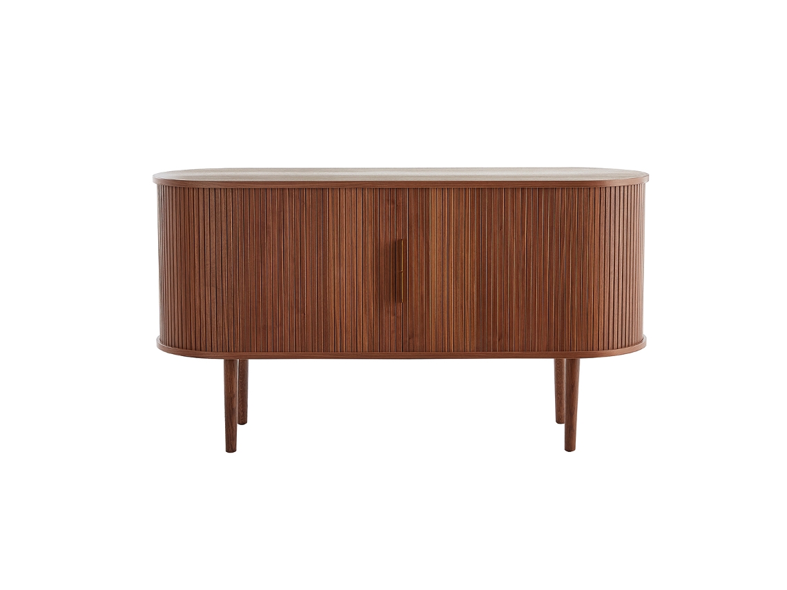 Aparador Vintage de Madera Oscura de Nogal Con 2 Puertas Correderas 138 Cm Epic MILIBOO