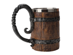 Jarra De Cerveza Doble Con Forma De Barril, 550 Ml, De Acero Inoxidable Y Resina, Personalizable Para Uso En La Oficina.