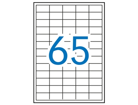 Etiquetas Adhesivas Removibles A4 Rectas 100 Hojas APLI (Blanco - 38 X 21,2 mm)