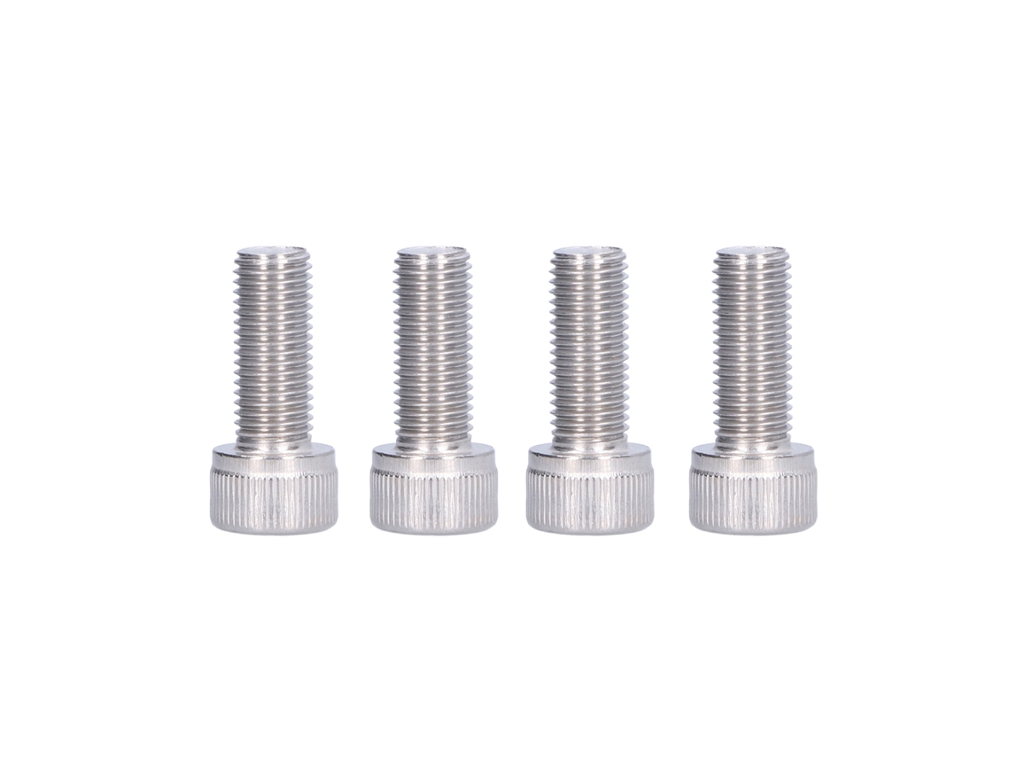 4 Tornillos Hexagonales Cónicos De Acero Inoxidable A2, Paso Fino, 1,25 Mm, M10x25.