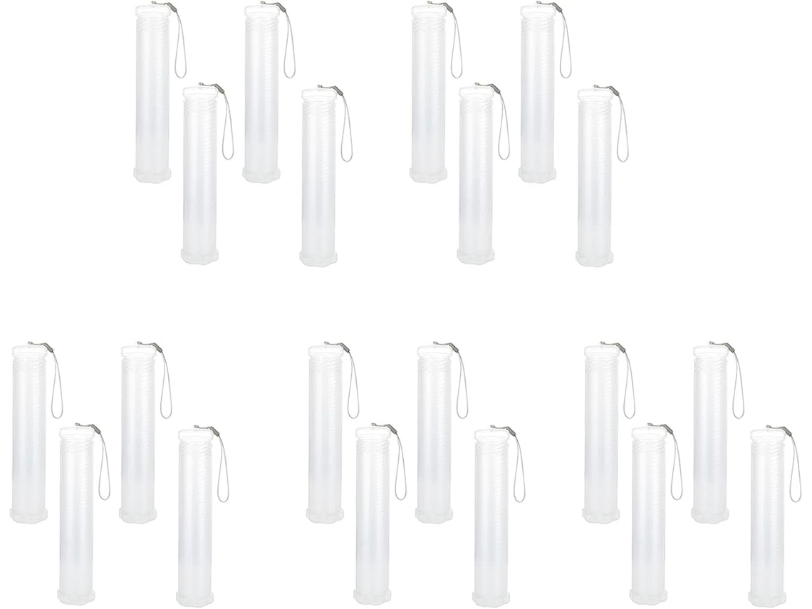 Juego De 20 Estuches De Plástico Expandibles Para Brochas, Tubo Portabrochas Largo Y Transparente
