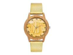 Reloj De Pulsera Unisex De Cuarzo Con Correa De Silicona Y Esfera Con Grandes Números Romanos Dorados.