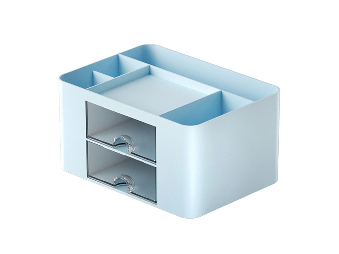 Organizador de maquillaje para esmaltes y labiales azul (21x15x11cm) Kofihety