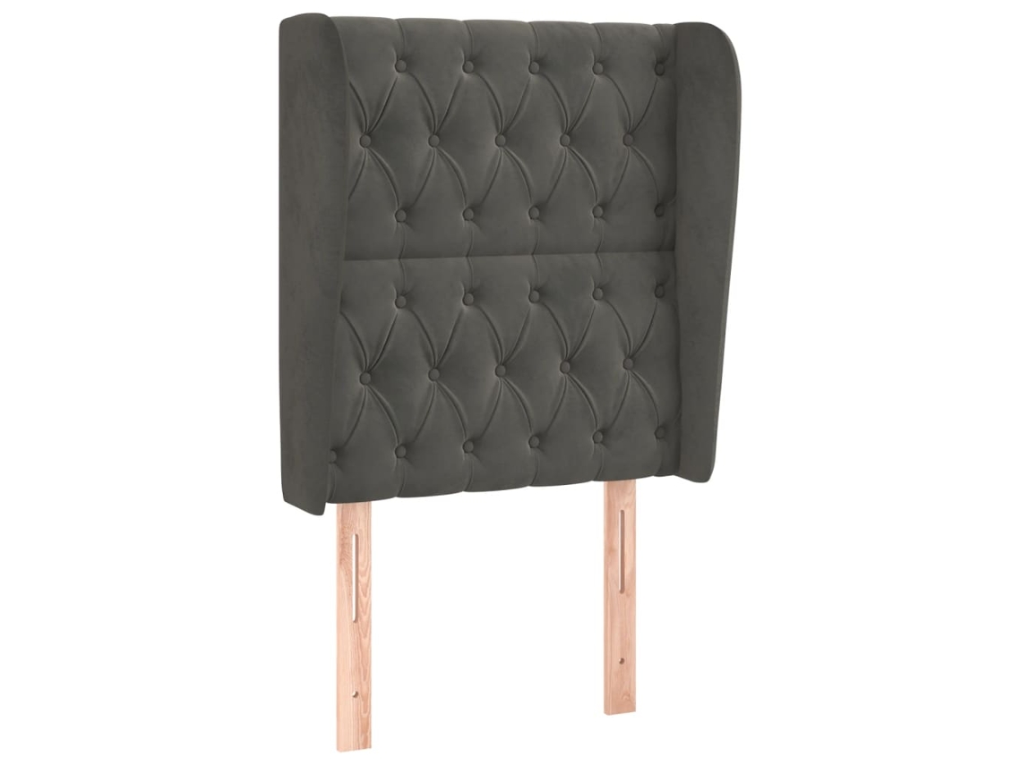 Maison Exclusive - Cabecero Con Orejas De Terciopelo Gris Oscuro 83x23x118/128 Cm