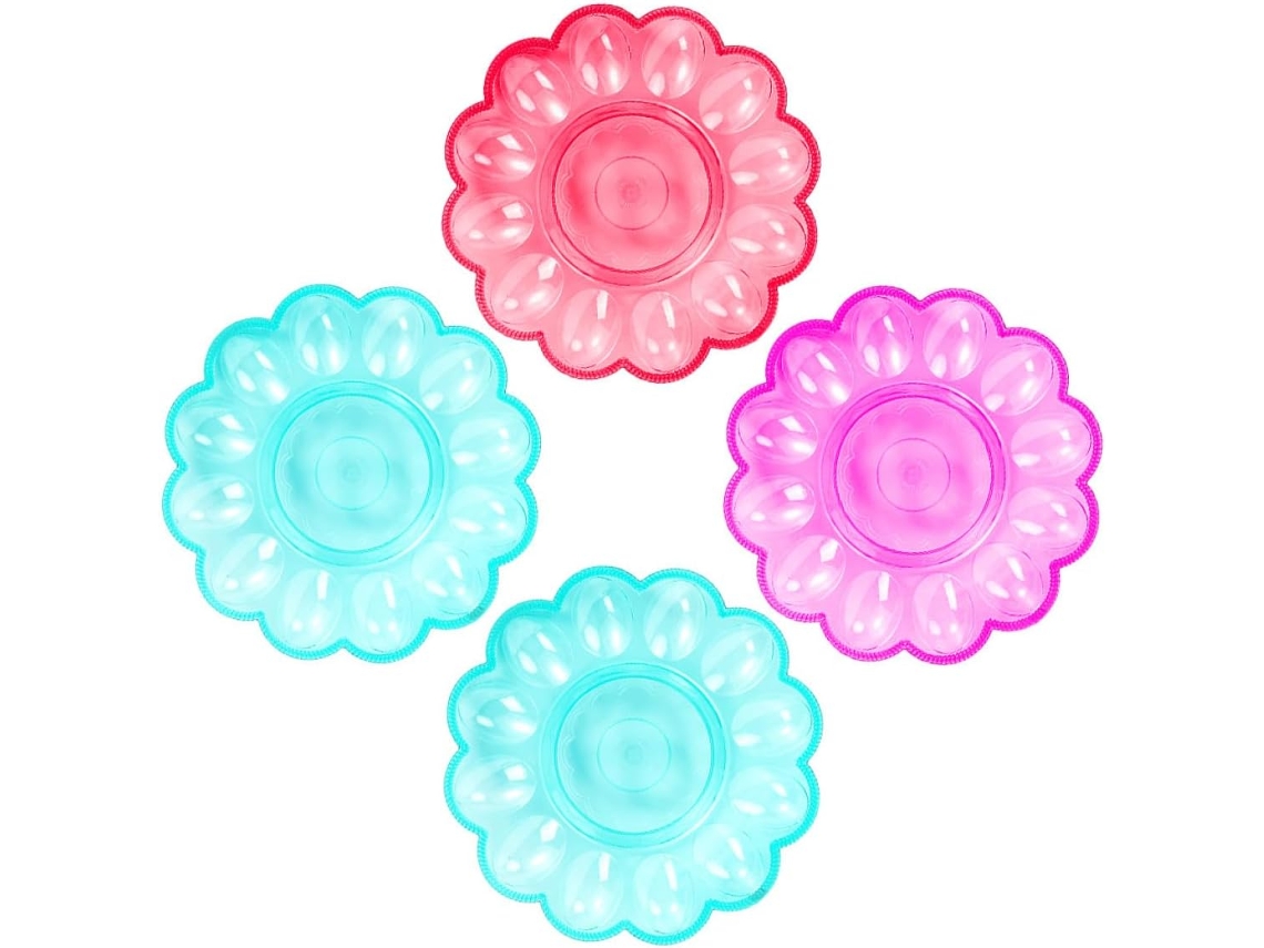 Conjunto De 4 Porta-ovos De Plástico, Caixas Transparentes De 24 X 3 Cm.