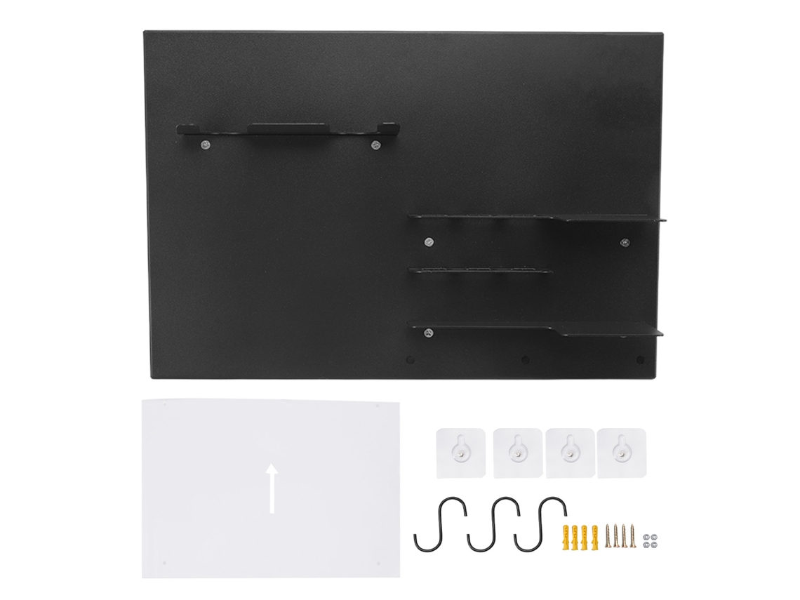 Estante De Pared De Hierro Que Ahorra Espacio Para Utensilios De Café Con Accesorios De Instalación - Negro