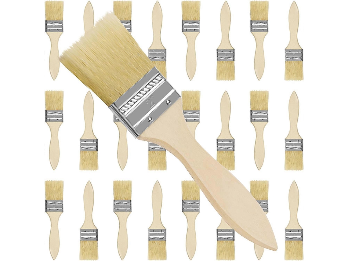 Set De Pinceles De Madera Profesionales 5cm (paquete De 24) Para Pintura Y Bricolaje