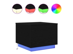 Mesa de centro con luces LED, roble negro, 50x50x40 cm, MAISON EXCLUSIVE