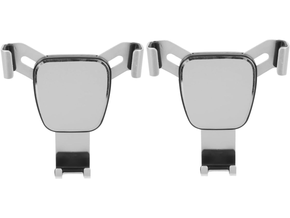 Soporte Ajustable De 2 Piezas Para Teléfono Móvil De Coche, Color Plata, Para Salpicadero.