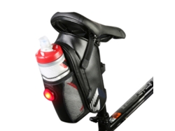 Bolsa Para Sillín De Bicicleta Con Portabotellas Y Luz Trasera Para Guardar Debajo Del Asiento.