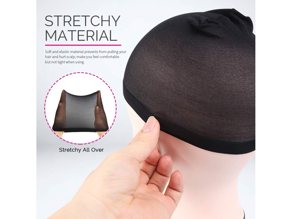 2026-4 Peças Chapéus De Malha Para Perucas Marrons Elásticos De Nylon Para Mulheres