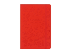 Cuaderno escolar A6, bonito diario con páginas en relieve, color rojo Gertiz (100 hojas)