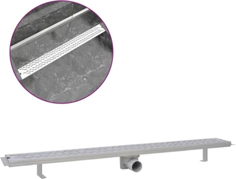 vidaXL Desagüe lineal de ducha ondas 1030x140 mm acero inoxidable