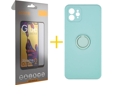 Carcasa + Protector de Pantalla para iPhone 12 Pro ACCETEL Verde Agua