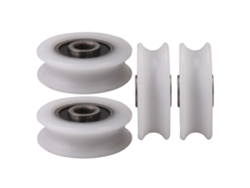 Rebe-4 Ruedas De Polea De Nylon Con Ranura U, Diámetro Interior 4mm, Para Puertas Deslizantes, 4x20x6.5x7.4mm, Color Blanco