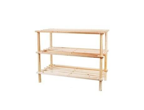 Zapatero 3 Baldas Madera Natural 63X48X26Cm SANDA