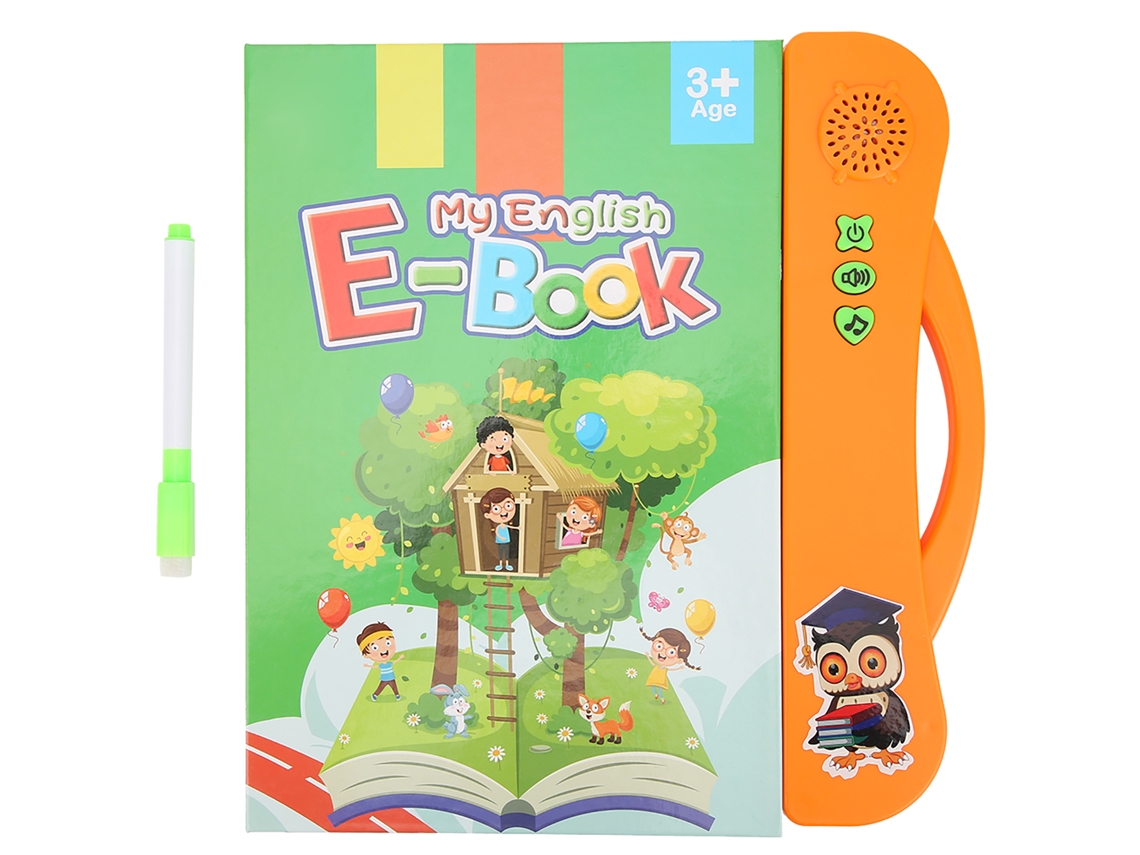 Ats-libro Electrónico Con Sonido Y Lápiz De Aprendizaje Para Niños Juguete Educatsivo Máquina De Lectura Infantil Naranja