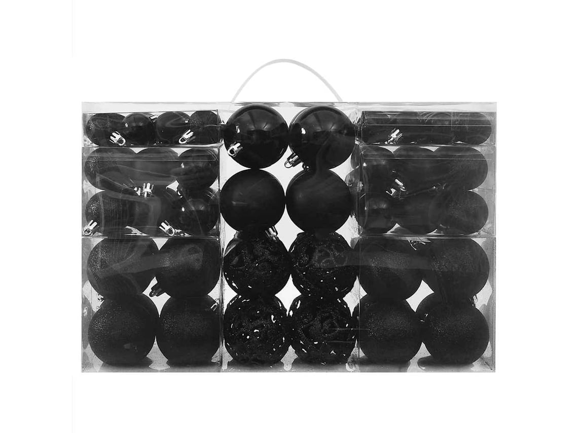 Este Es Un Juego De 100 Bolas De Plástico Negro Con Diseño Ergonómico Para Adornos Navideños. Aptas Para Uso Diario.