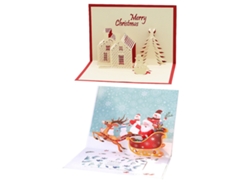 Tarjeta de árbol de Navidad 3D con sobres, tarjetas navideñas NEVEANCE