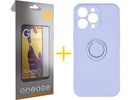 Carcasa + 1 Protector de Vidrio Full iPhone 13 Pro SKYHE Gel O-Ring Lila