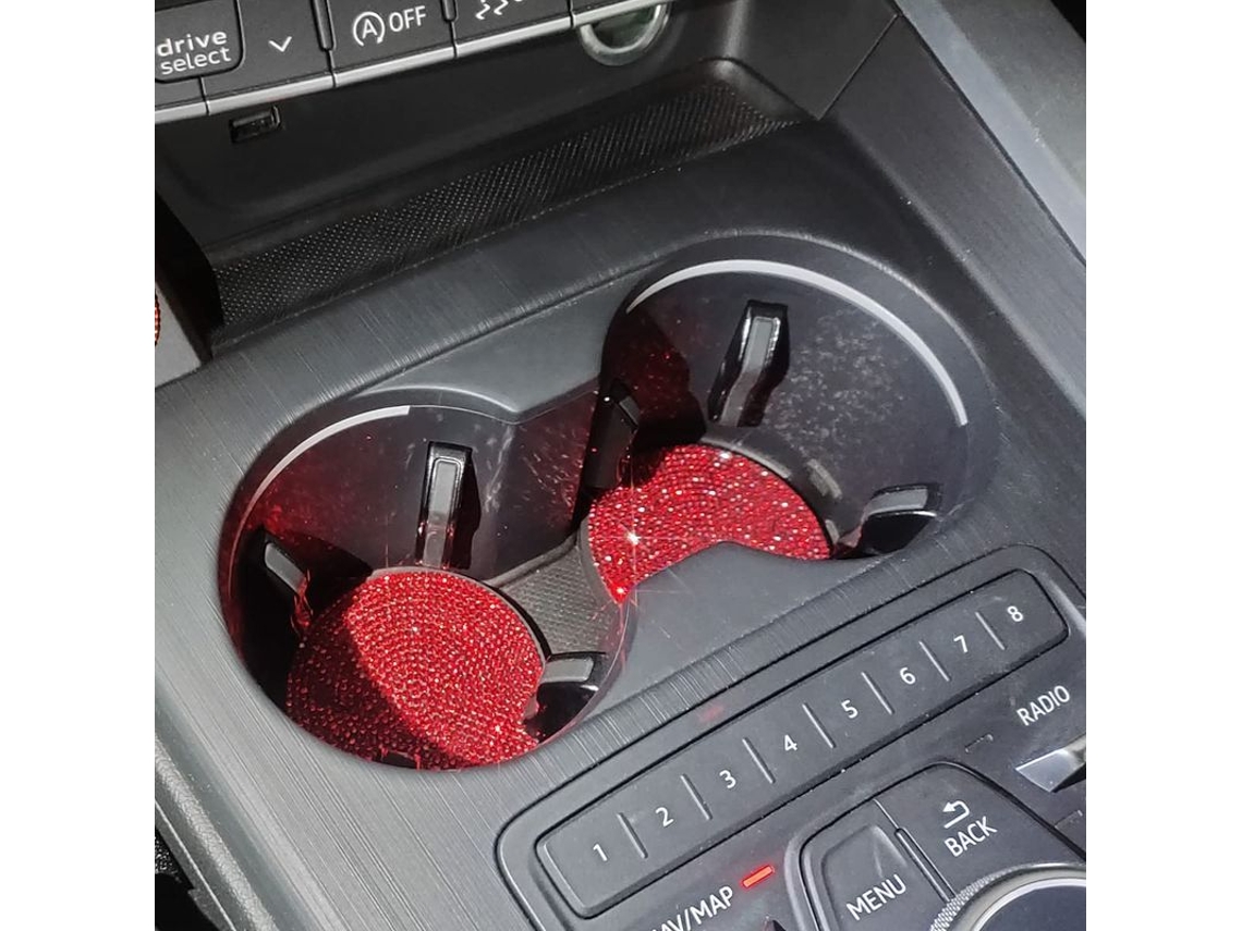 Portavasos Universales Para Coche Con Cristales Brillantes, Pvc A Prueba De Derrames, Para Uso En El Interior Del Coche.