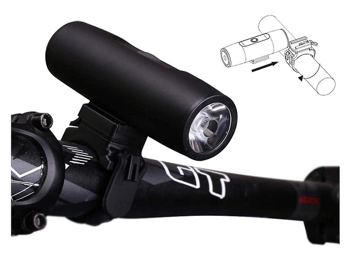 Conjunto Luz Bicicleta 4modos Usb Recargable Ipx8 Carretera Negro Yizhood