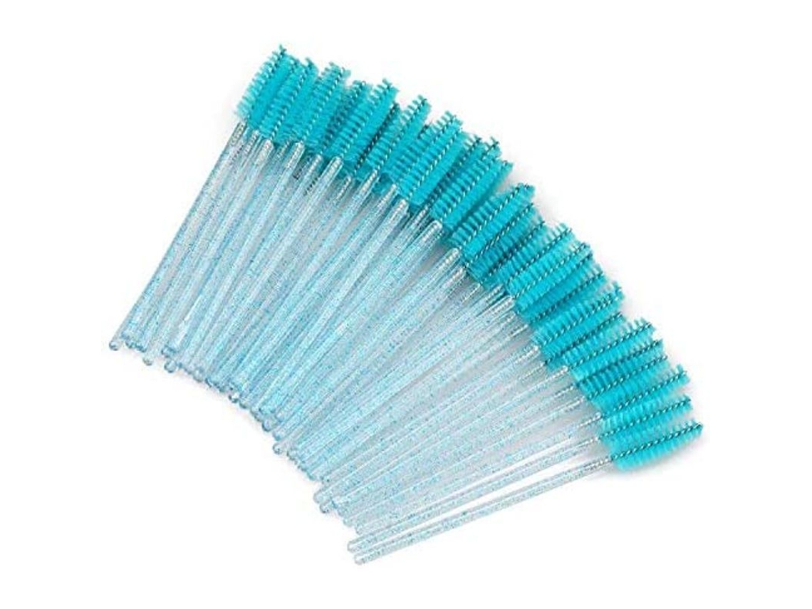 100 Pinceles Desechables De Cristal Para Ojos, Pinceles De Rímel Rosas, Aplicadores De Pestañas Con Cabezal Flexible