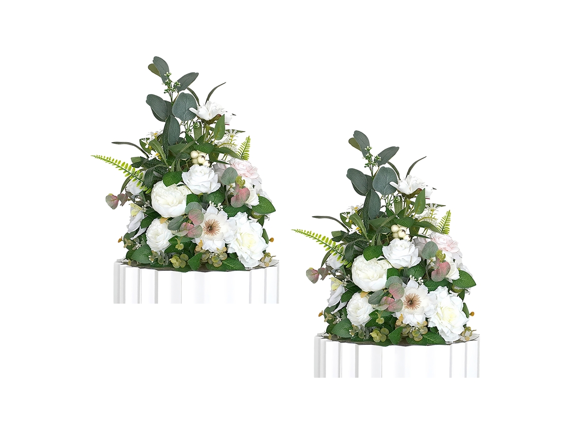 Simulación de decoración floral para bodas en el suelo, paquete completo