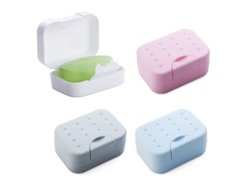 2026-linjou Plato De Jabón Plástico Secado Portátil Para Viaje - 4 Pack Cajas De Jabón (4 Colores)