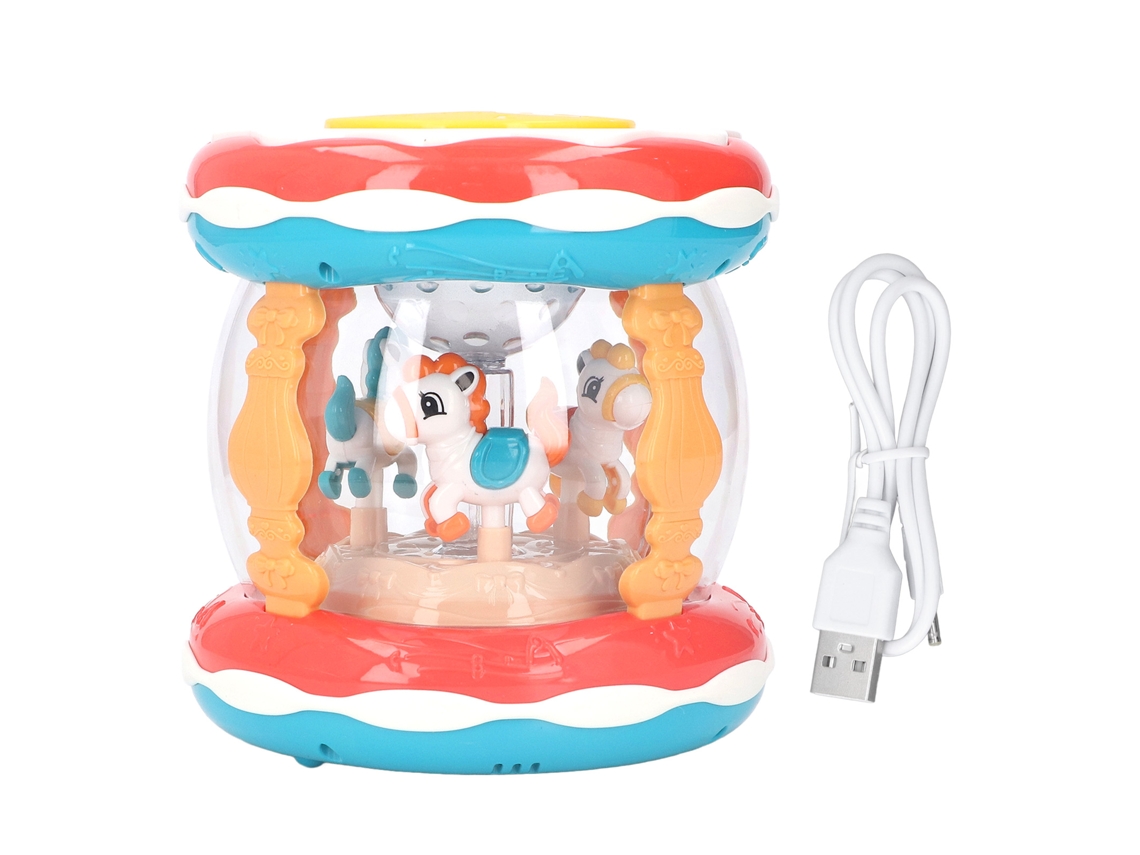 Brinquedo Giratório Iluminado Musical Projetor Para Bebê Aprendizagem E Arrastar