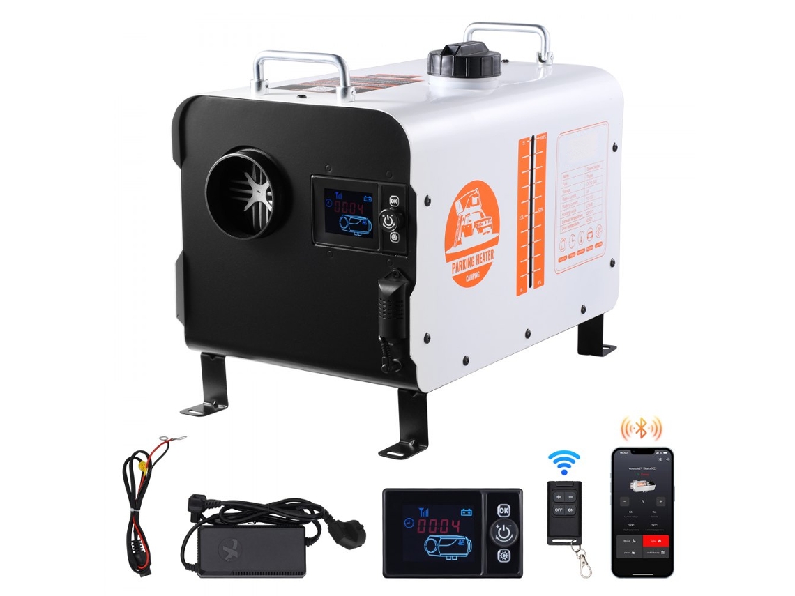 Calentador diésel portátil de 8 kW con aplicación Bluetooth, sensor de CO y fácil instalación Tekmaquinas