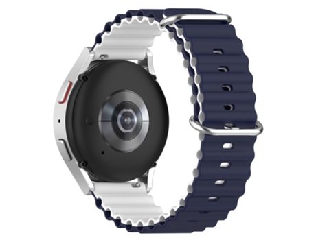 Correa de Silicona bicolor ajustable 20mm para Huami Amazfit GTS 4/GTS 4 Mini/GTS 3 - azul medianoche/blanco