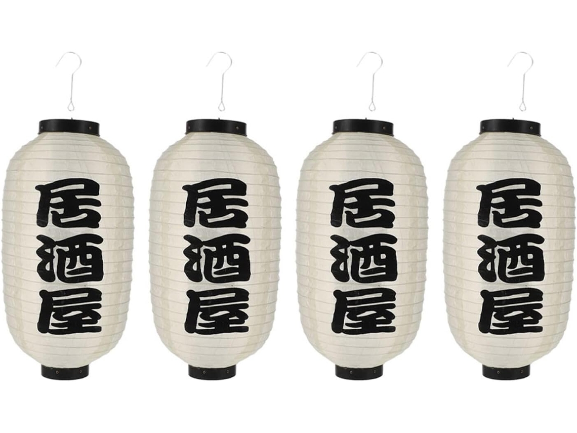4 Faroles Japoneses Decorativos Resistentes Al Agua