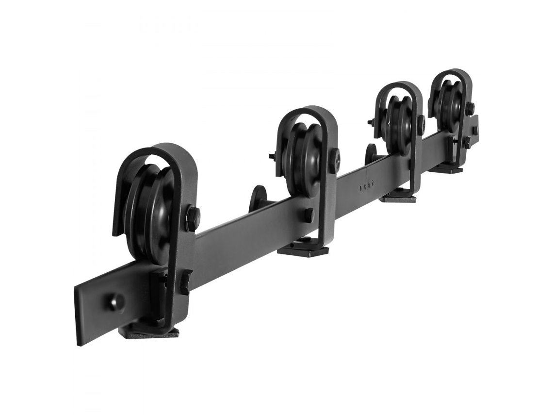 Sistema de riel de acero al carbono negro de 193 cm para puertas corredizas plegables Tekmaquinas