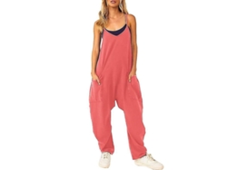 Fasst-mono Casual De Verano Sin Mangas Pierna Ancha Con Bolsillos Grandes Para Mujer Talla Suelta Ropa De Interior De Una Pieza