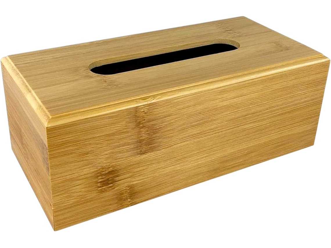 Bandeja De Bambú Para Pañuelos O Cosméticos - Ideal Para El Baño, La Mesita De Noche O La Cocina - Madera Natural