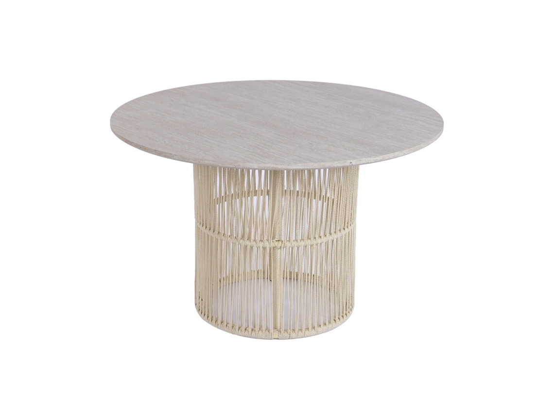Mesa Redonda Comedor Mdf Ratán 120x120x75cm