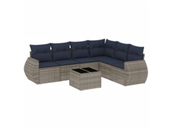 Maison Exclusive - Conjunto De Sofá De Jardín De 7 Piezas Con Cojines, Poliratán Gris