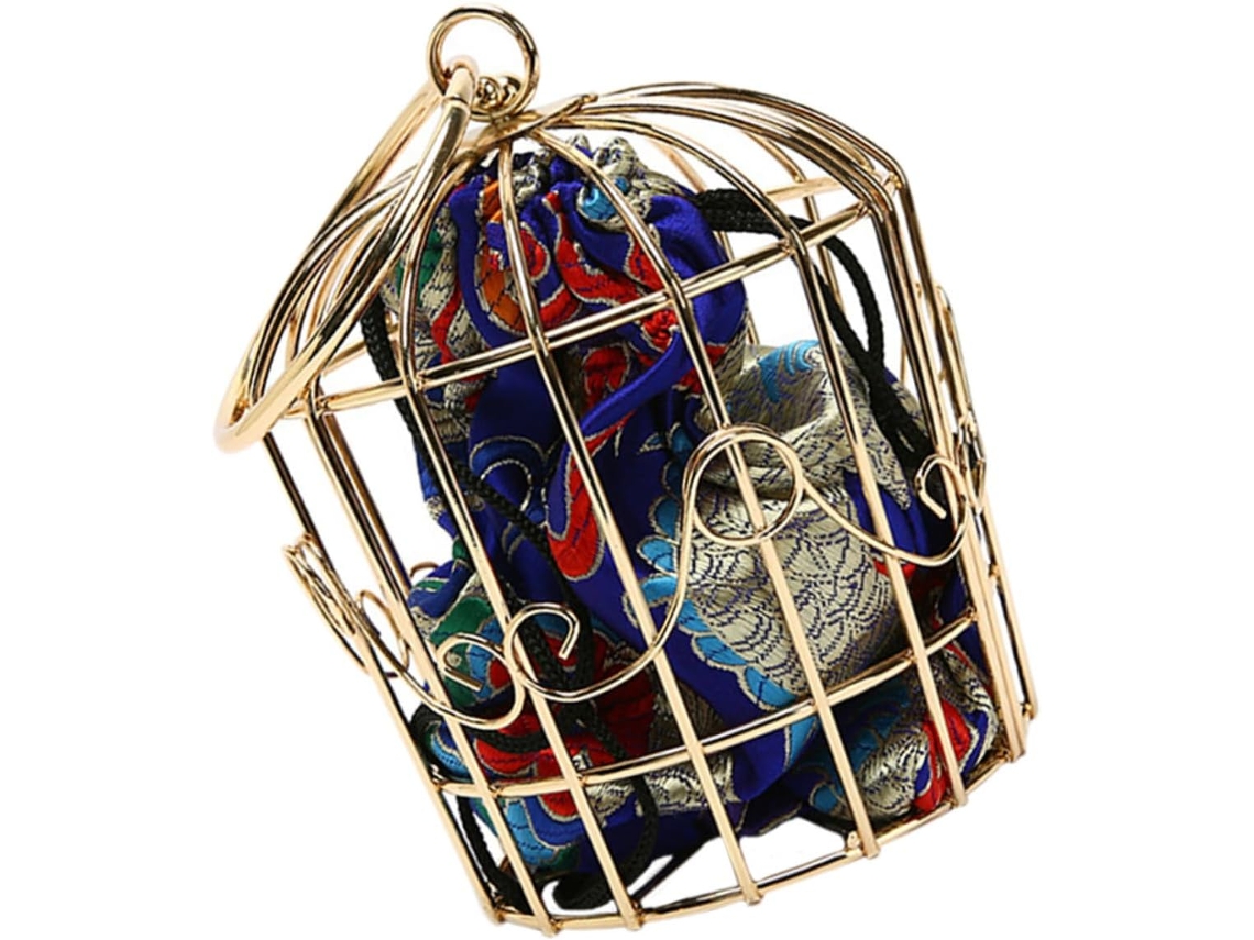 Bolsos De Noche Con Cadena De Jaula De Pájaros, Bolsos De Hombro Para Mujer, Bolso Bandolera Con Estampado De Pavo Real