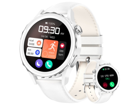 Smartwatch CHRONUS Mujer con Llamada Bluetooth Smartwatch 24 Modos Deportivos Monitor de Ritmo Cardíaco SpO2 Sueño Impermeable IP68 Plata