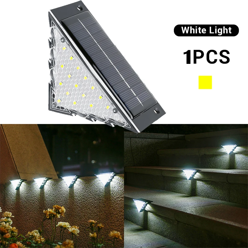 Luces solares para escaleras (1, 2 o 4 piezas), impermeables, ideales para barandillas, escalones, caminos y decoración de jardín. Aeuzwr