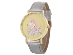 Reloj De Pulsera Redondo Analógico De Cuarzo De Aleación Gris, Estilo Casual De Lujo.
