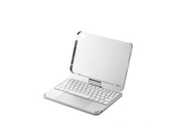 Teclado Bluetooth Yunzii retroiluminado y giratorio de 360° para iPad Mini 6 de 8,3 pulgadas, color plateado